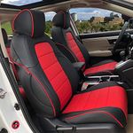 EKR CRV Seat Covers Custom Fit for Honda CRV 2023 2024 2025 2026 Leather Car Seat Cover Full Set for Trucks SUV,Waterproof Car Seat Cushion,Faux Leather (Red/Black)