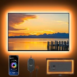 Mexllex LED TV Backlights USB Powered for 32 Inch-60 Inch TV, Color Changing LED Strip Lights with Remote and APP Control, Mirror,PC, Sync to Music, Bias Lighting,RGB LED Strip