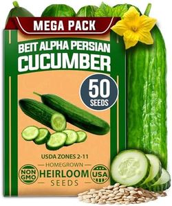 HOME GROWN 𝗨𝗦𝗔 𝗣𝗥𝗘𝗠𝗜𝗨𝗠 Persian Cucumber Seeds – 50+ Heirloom Non-GMO, High-Yielding Beit Alpha Variety | Fast Growing, Sweet Tender Skin, Home Vegetable Garden Seeds (Cucumis sativus)