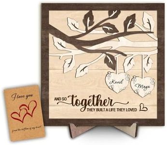 Custom Name Valentine's Day Gifts for Couple Him Her, 3D Wooden Plaque Romantic Gifts for Husband Wife, Anniversary Present for Boyfriend Girlfriend, And So Together They Built a Life They Loved Sign