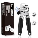 Shusui Manual Stainless Steel Can Opener That Work, Heavy Duty Tin Opener with Non-Slip Grip Suitable for Elderly with Arthritic Hands, Smooth Edge, Long Performance with 2 Extra Replacement Blades