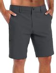 COOFANDY Mens Hybrid Casual Golf Shorts 9" Stretch Lightweight Quick Dry Summer Hiking Travel Shorts with Zipper Pockets