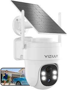 VIZIUUY Solar Security Cameras Wireless Outdoor, 3MP Pan Tilt 360°WiFi Camera with Color Night Vision/PIR Sensor/2-Way Audio/Alexa/Google Assistant