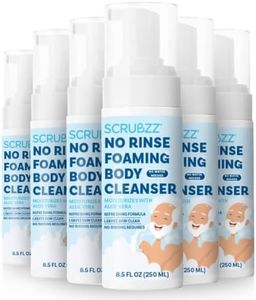 Scrubzz No Rinse Body Wash for Elderly, Gentle 8.5 fl oz Rinse Free Cleansing Foam for Waterless Bathing Men and Women, Great for Hospital Stays, Post Surgery, Camping, Gym and Post Workout - 6 Pack