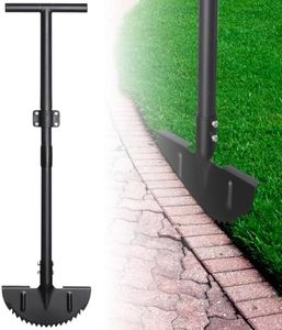 EUIJOIP Heavy Duty Edger Lawn Tool, 34-49 in Adjustable Carbon Steel Weed Cutter with Comfort-Grip Rubber Handle – Ideal for Lawn Edging, Yard Maintenance, and Garden Landscaping, Black