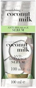 OGX Nourishing Coconut Milk Anti-Breakage Serum (100 ml), Moisturising Anti-Hair Breakage Hair Serum with Coconut Milk, Coconut Oil, and Protein, Intensive Hair Care & Strengthening Anti Frizz Serum