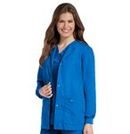 Landau Women's Warm-up Scrub Jackets Medical Shirt, Caribbean Blue, 3X