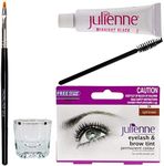 New Julienne Eyelash Eyebrow Tinting Kit Dye Light Brown 04 Brush Tint Dish