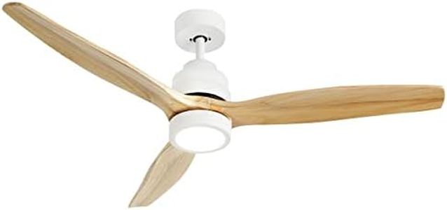 Maxkon Wood Ceiling Fan Light Cooling with Remote Control LED Quiet Bedroom Living Room Modern 3 Blades 5 Speed Reverse Motor 3 Timers 52 Inch Nature Colour