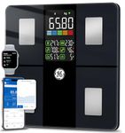 GE Weight Scale Smart for Body, Body Fat Weighing Scales Bathroom with BMI Muscle Mass 14 Body Composition Metrics with Large Display Accurate Bluetooth App 180kg/400 Pounds Capacity