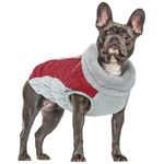 Small Dog Coat Waterproof, Cozy Dog Puffer Jacket Puppy Turtleneck Pullover Dog Snow Suit Warm Apparel Vest Reflective Dog Windproof Cold Weather Clothes for Small Dogs(Red, S)