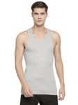 Macroman M-Series Men's Solid Fitted Vest (M121_Grey Melange_S