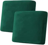 H.VERSAILTEX Velvet Stretch Couch Cushion Cover Plush Cushion Slipcover Cushion Furniture Protector Seat Cushion for Christmas Sofa Cover (2 Piece Large Sofa Cushion Covers, Christmas Green)