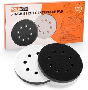 5-Inch 8 Holes Hook and Loop Soft Sponge Cushion Interface Buffer Pad, Pack of 2