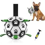 KALINCO Dog Soccer Ball with Grab Tabs, Interactive Dog Toys, Dog Water Toy, Tug of War Dog Toy, Herding Ball for Small & Medium Dogs