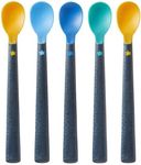 Tommee Tippee 44719610 Soft Tea Spoon with Long Non-Slip Handle, Extra Soft, from 4 Months, Pack of 5, Multi-Coloured
