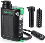 Greeshow Electric Portable Water Filter with Reusable 0.01 Micron Filter for Camping, Hiking, Survival with 3000mAh Portable Power Bank, Suport USB/Solar/Hand Crank Charing (Set of 2 Filters)
