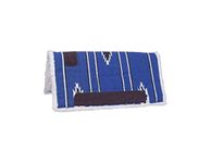 Tough 1 Square Saddle Pad/Fleece Bottom, Royal/Black/Cream, 30 x 30