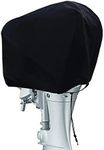 Outboard Engine Half Cover, Waterproof Oxford Fabric Hood, UV Resistant Boat Motor Protector, Fits Small Ship, Yacht, Marine, Barge Skiff, 15Hp