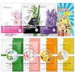 Ninnyi 8PCS Korean Face Mask Sheets Set, Facial Masks Skincare Sheet Multipack for Beauty Hydrating Nourishing