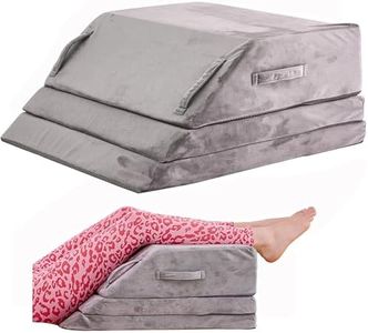 jakoola Wedge Pillow for Sleeping, Bed Wedge Pillow for After Surgery 3-Height Memory Foam Leg Elevation Pillow for Swelling Back Pain Relief Sciatica Knee Ankle Pain Bed Support Legs 6"-10”