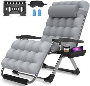 Suteck Oversized Zero Gravity Chair,33In XXL Lounge Chair w/Removable Cushion&Headrest, Reclining Camping Chair w/Upgraded Lock and Footrest, Reclining Patio Chairs Recliner for Indoor Outdoor,500LBS