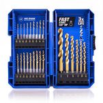 JEFE HEX 24 PCS Hex Shank Drill Bit Set uick Release Hex Shank and Titanium Drill Bits, 135 Degrees Easy Cut Split Point Metal Drill Bit Set