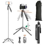 Dravina Selfie Stick Tripod with Detachable Wireless Remote - Stable 4 - Leg Design, 360° Rotation, Type-C Charging - Portable Stand for Phone, Camera, Gopro - Professional Photography Accessory.