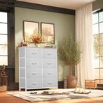 DWVO Dresser for Bedroom, Tall Dresser, Fabric Dresser with 8 Drawers, Black Dresser & Chest of Drawers for Closet, Living Room