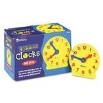 Learning Resources Gear Clock, 4 Inch, Teacher Helper, Classroom Accessories, Set of 6, Ages 5+