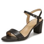 Naturalizer Women Bristol Heeled Sandal, Black Smooth, 8 Wide