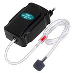 Hygger Mini Aquarium Air Pump Kit Small Fish Tank Air Pump 1W for 1-20 Gallon Fish Bowl with Air Tube Air Bubbler Stone Check Valve (1W)