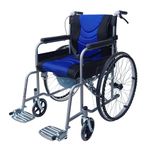 DIALDRCARE Wheel chair Cum commode Foldable Wheelchair with removable pot Elderly wheel chairs for old people -Load Capacity 90Kg