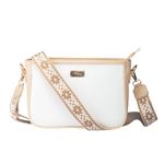 Strokes by Namrata Mehta Womens Sling Bag | Vegan Leather And Relaxed Fit Canvas (Ivory Lustre)