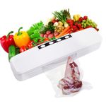 Toptoo Vacuum Sealer Machine, Hands-Free Automatic Dry/Moist Food Sealer External Vacuum System with Free Vacuum Seal Bags 2 Roll (12" x 17') and 10 Pack (6" x 10'), White