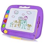 SGILE Magnetic Drawing Board Toy for Kids, Large Doodle Board Writing Painting Sketch Pad, Purple
