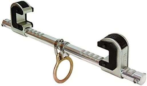 FallTech 7530 Steel, Trailing Beam Clamp Steel - Dual Ratcheting for Centering on I-beam, Machined Aluminum Bar, Steel Jaws w/Slider Pads, 4" to 14"