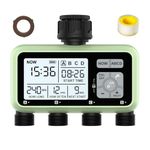 4 Outlet Sprinkler Timer, XinFuture Water Timer, Programmable Garden Hose Timer with Rain Delay, Manual& Automatic Watering System, Waterproof Digital Irrigation Timer for 4 Separate Water Zones