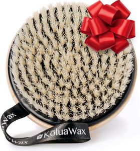 KoluaWax Exfoliating Brush, Body Scrubber for Wet or Dry Brushing, Waxing Prep for Skin and Ingrown Hair, Soft Bristle for Scrubbing, Lymphatic Drainage and Blood Circulation Improvement