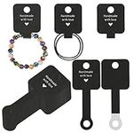 joycraft 100Pcs Self Adhesive Bracelet Display Cards,4"x1.5" Black Handmade with Love Blank Necklace Cards, Jewelry Packaging for Selling, Personalized Hanging Display Cards for Jewelry and Bracelet