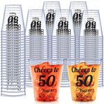 110PCS Cheers to 50 Years Shot Glasses 2oz Disposable Cups, 50th Birthday Party Favors for Her and Him Women Men Anniversary Wedding Decorations, 50th Party Favors for Guests, Class Reunion Favors