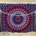 raajsee Indian Cotton Purple Tapest