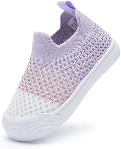 BMCiTYBM Toddler Walking Shoes Baby Boy Girl Barefoot Sneakers Purple Size 7
