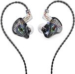 YINYOO KBEAR Storm in-Ear Headphones, 1DD Wired Earphones Professional Wired Earbuds IEM with Crystal Clear Sound, 3.5mm Plug in Ear Monitor Headphones for Musician Singer Music (Black, Without mic)