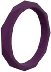 QALO Women's Rubber Silicone Ring, Stackable Geo Rubber Wedding Ring for Women, Breathable, Durable Engagement Silicone Band, 3.5mm Wide 2.5mm Thick, Plum, Size 5