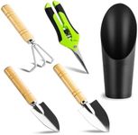 Josteve 5Pcs Succulent Tools Mini Garden Small Gardening Tools Indoor, Pruning Shear Gardening Scissors, Hand Tool kit for Bonsai, Cactus, Fairy, Houseplant of Transplanting, Repotting, Seedling Soil