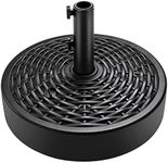 Best Choice Products Fillable Umbrella Base Stand, Round Faux Wicker Plastic Patio Umbrella Base Stand, Pole Holder for Outdoor, Lawn w/ 55lbs Weight Capacity, 2 Adjustment Knobs