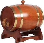 YANGUANG Wine Barrel Chocolate Color 1.5L/3L/5L/10L/20L/25L/30L/50L Oak Barrel，Vintage Wooden Oak Barrel For Winemaking Or Storage Beer Whisky Rum，Suitable For Bars(Size:10L)