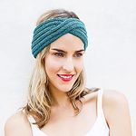 Momisy Knitted Winter Twist Woolen Warm Headband | Cold Weather Hair Accessories Head Wrap | Winter Designer Headbands for Women & Men- Teal