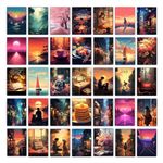 Wallgasm Chill Lofi Poster Set - Set of 54, 4 x 6 Inches Posters Room Decor Product | Poster for Home, Room, Gym, Dorm Room, Hostel | Collage Kit | Lofi aesthetic